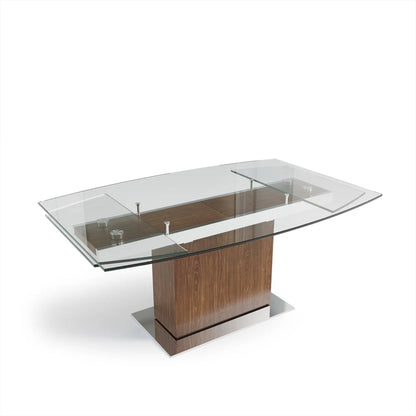 Mercurio - Oval Dining Table - Walnut and Glass