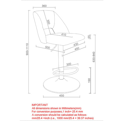 Adler - Tabouret de bar ajustable - Brun