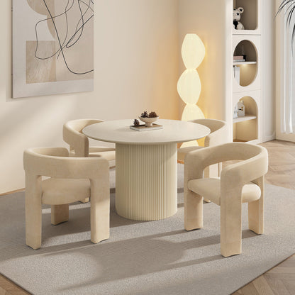 Tovas/Audrey - Dining Table Set - Ivory and Beige
