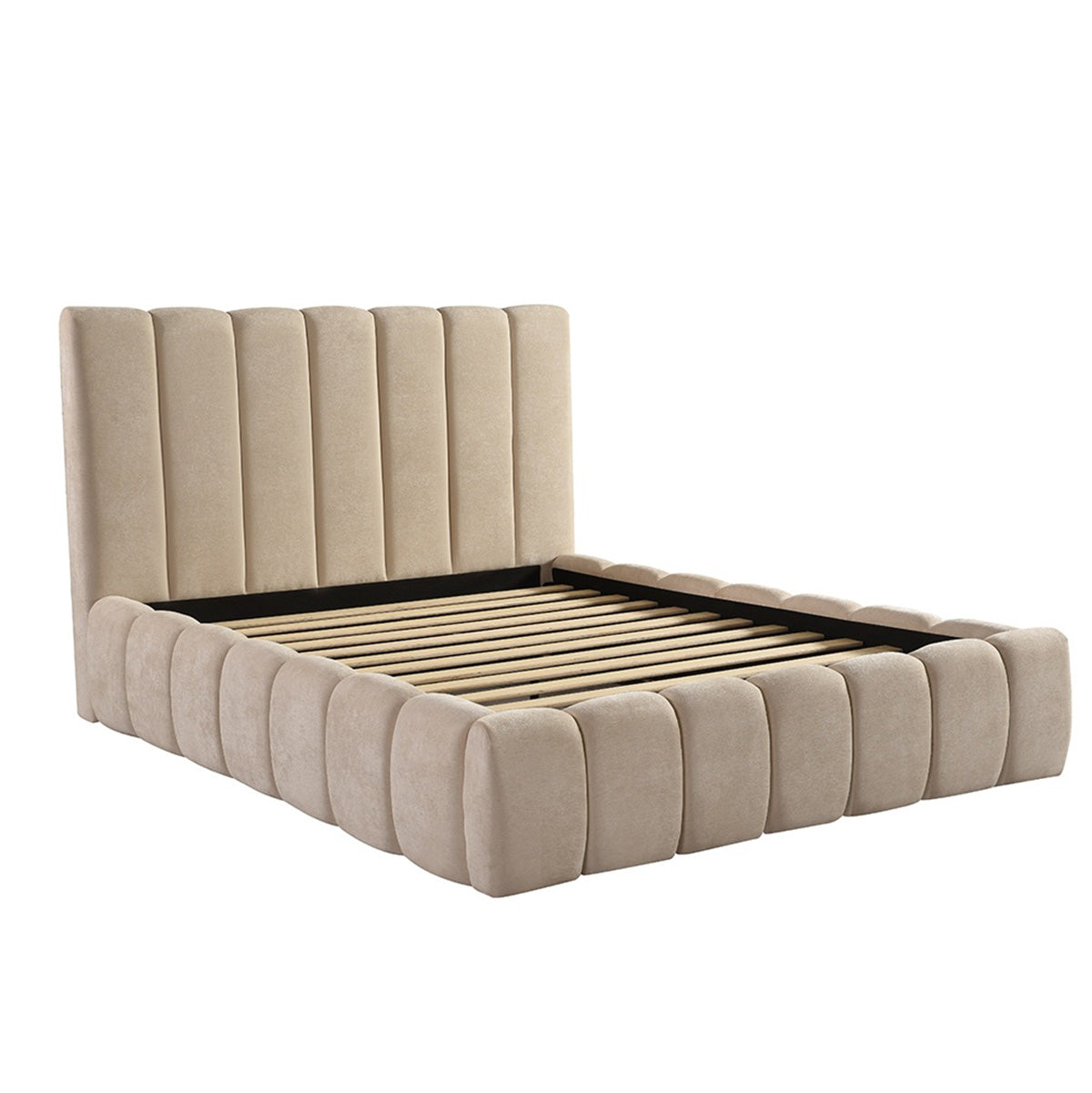Roba - Queen Bed - Beige Fabric