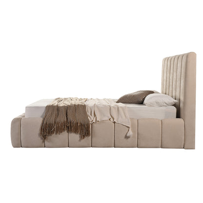Roba - Queen Bed - Beige Fabric
