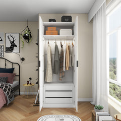 CLAS Modular Wardrobe with 2 Doors - Glossy White