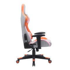 Office Chair - Gaming / Faux Leather Gray / Orange