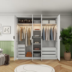 CLAS Modular Wardrobe with 5 Doors - Glossy White