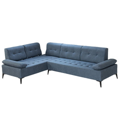 Sectional Sofa - Slimi - Blue Fabric