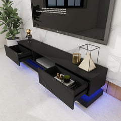 LED TV Stand - Entertainment Unit - Matte Black - 70in
