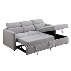 Sectional Sofa Bed - Gray Fabric - Ellis