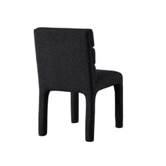 Megara - Chaise de Salle à Manger - Tissu Bouclé Noir