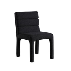 Megara - Chaise de Salle à Manger - Tissu Bouclé Noir