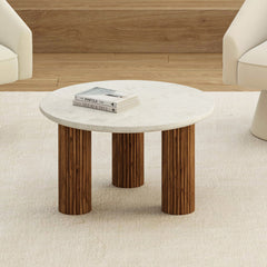 Jilsa - Table Basse - Noyer et Blanc