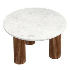 Jilsa - Table Basse - Noyer et Blanc