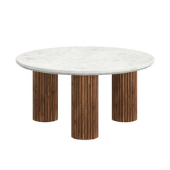 Jilsa - Table Basse - Noyer et Blanc