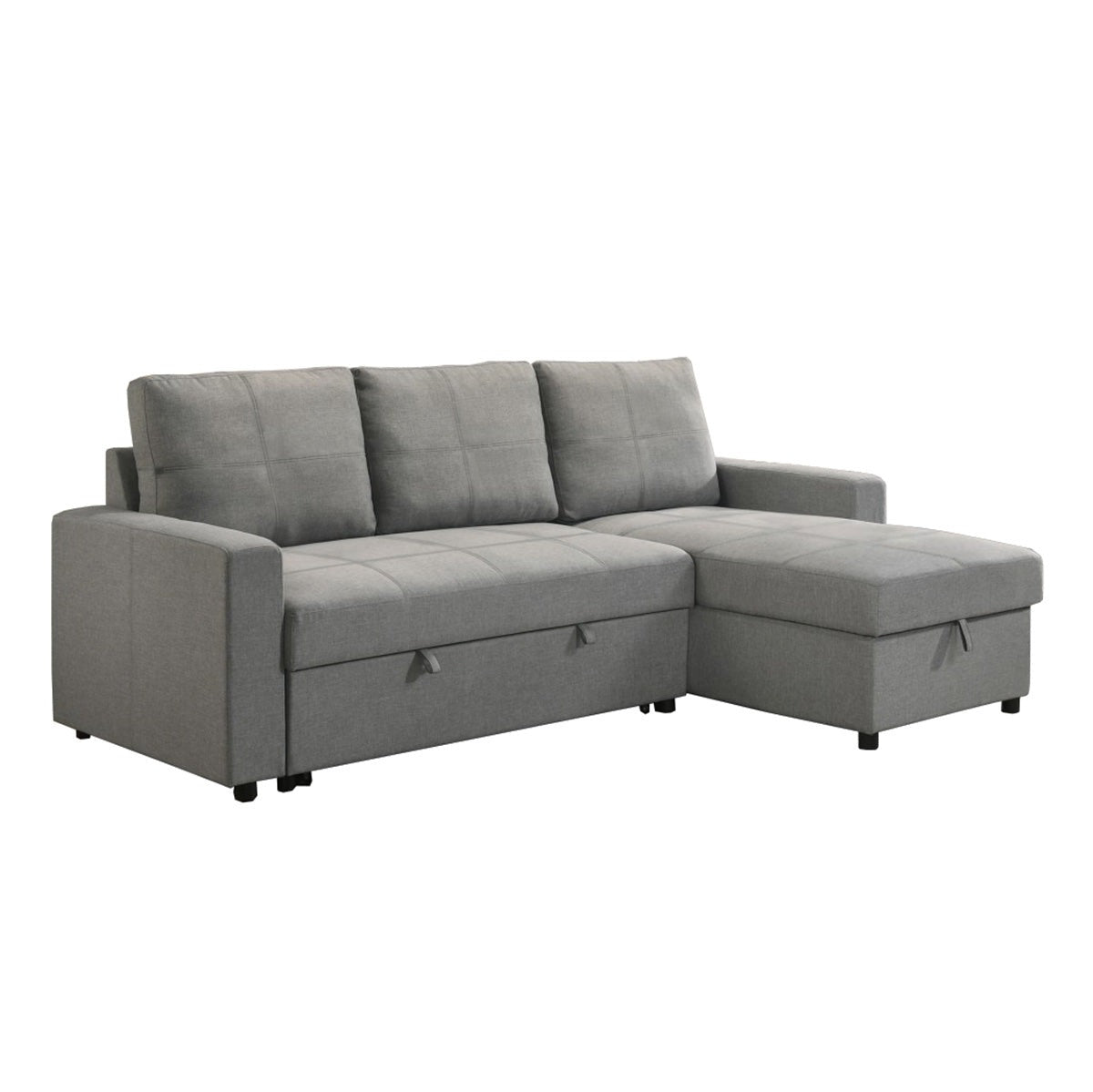 Benjamin - Reversible Sectional Sofa Bed - Grey Fabric
