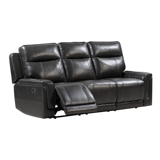 Electric Recliner Sofa - Anthracite Gray Leather - Dallas 1200