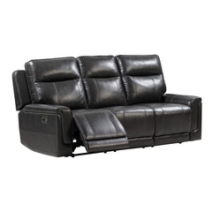 Electric Recliner Sofa - Anthracite Gray Leather - Dallas