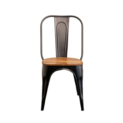 Tolix - Chaise de salle à manger - Bois Massif et Métal