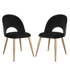 Set of 2 chairs / 33"H / Black Velvet / Gold