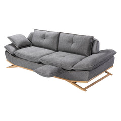 WoW Sofa - Adjustable Backrests - Rustic Gray Fabric