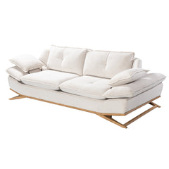 WoW Sofa - Adjustable Backrests - White Beige Fabric