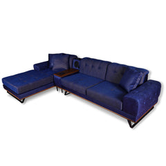 Sectional Sofa - Asya - 2 Tone Blue Fabric