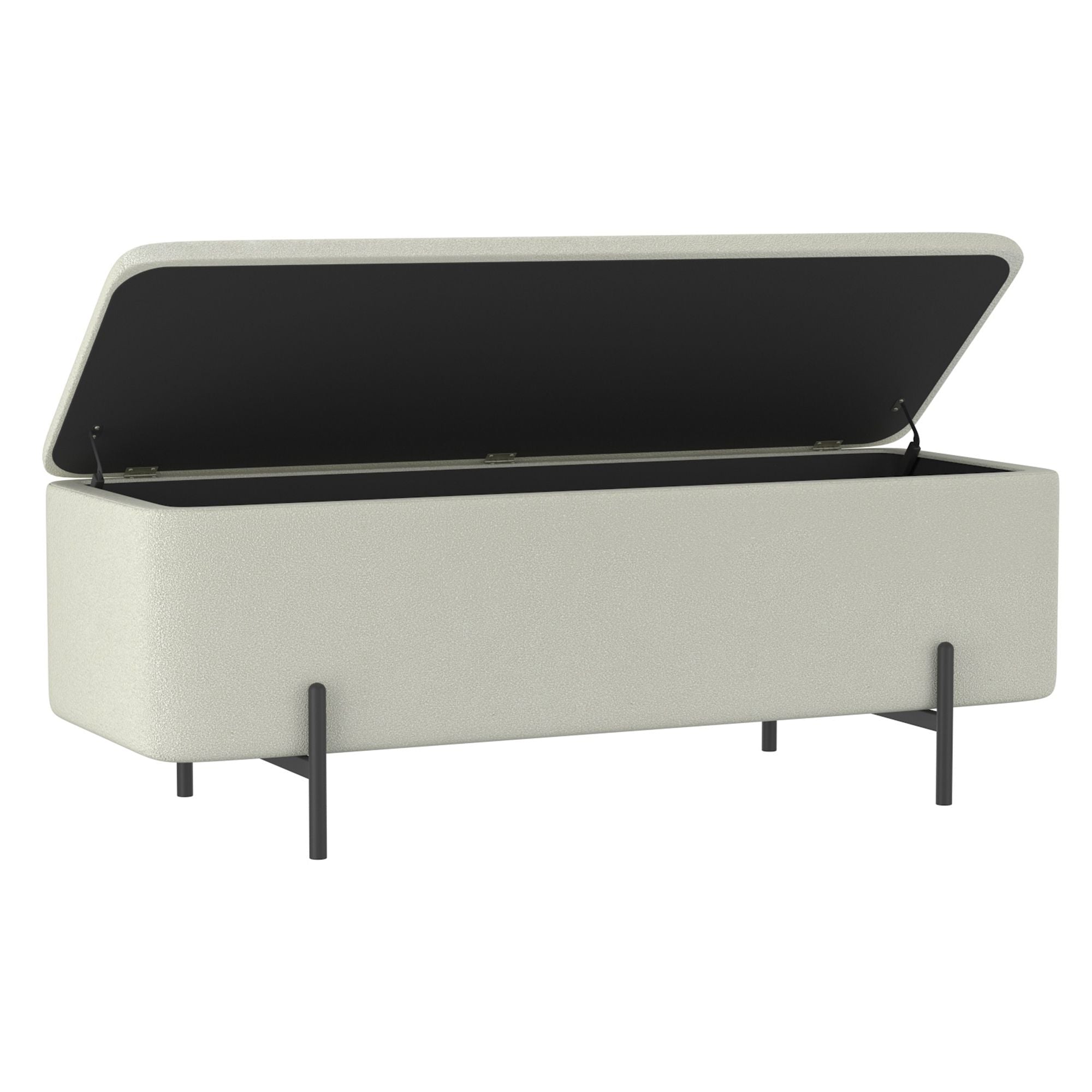 Erzo - Ottoman avec rangement - Blanc