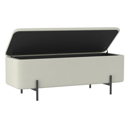 Erzo - Ottoman avec rangement - Blanc