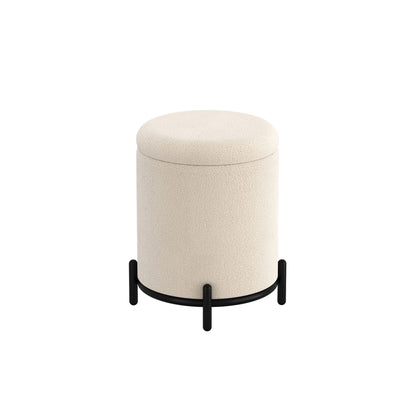 Castor - Ottoman avec rangement - Bouclé Beige
