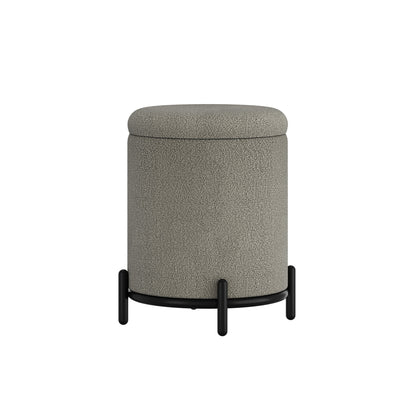 Castor - Ottoman avec rangement - Bouclé Gris
