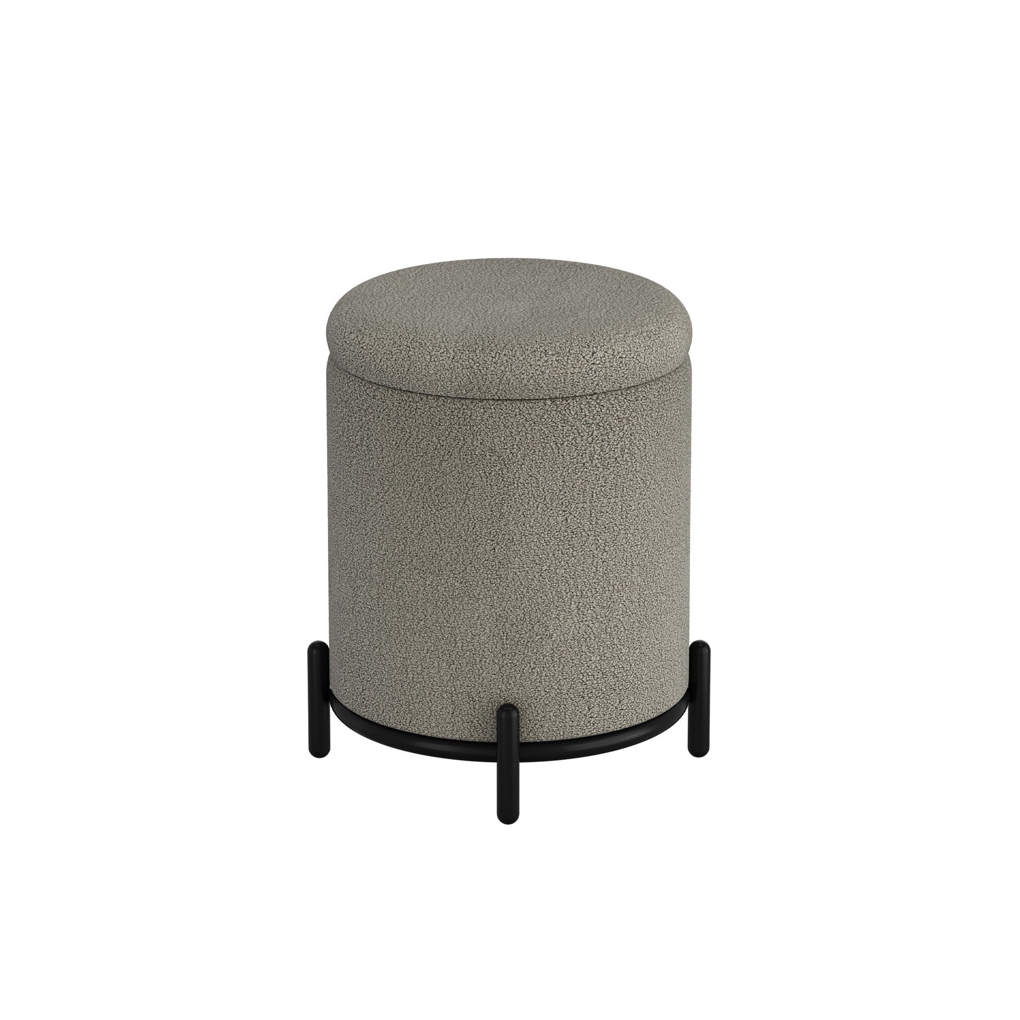 Castor - Ottoman avec rangement - Bouclé Gris