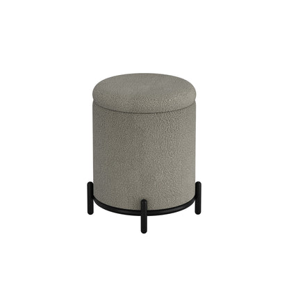 Castor - Ottoman avec rangement - Bouclé Gris