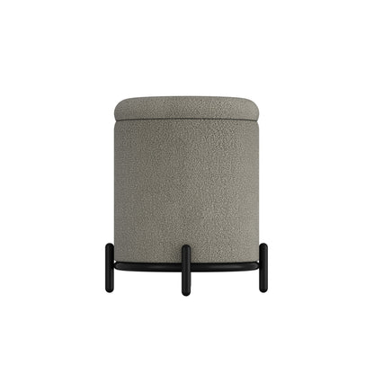 Castor - Ottoman avec rangement - Bouclé Gris
