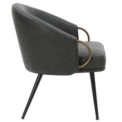 Chaise d'appoint - Zita - Simili-Cuir Anthracite