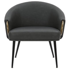 Chaise d'appoint - Zita - Simili-Cuir Anthracite