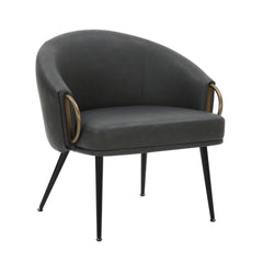 Chaise d'appoint - Zita - Simili-Cuir Anthracite