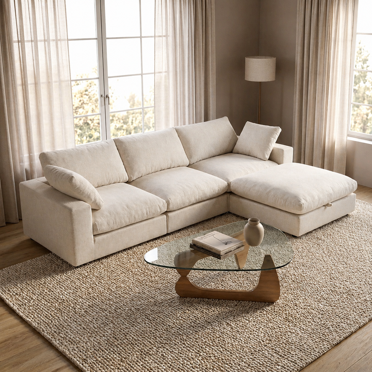 Cozy - Sofa Modulaire Sectionnel - Tissu Beige