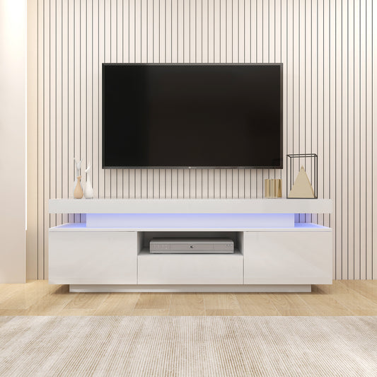 LED TV Stand - Julia - Entertainment Unit - Glossy White - 63in 1600