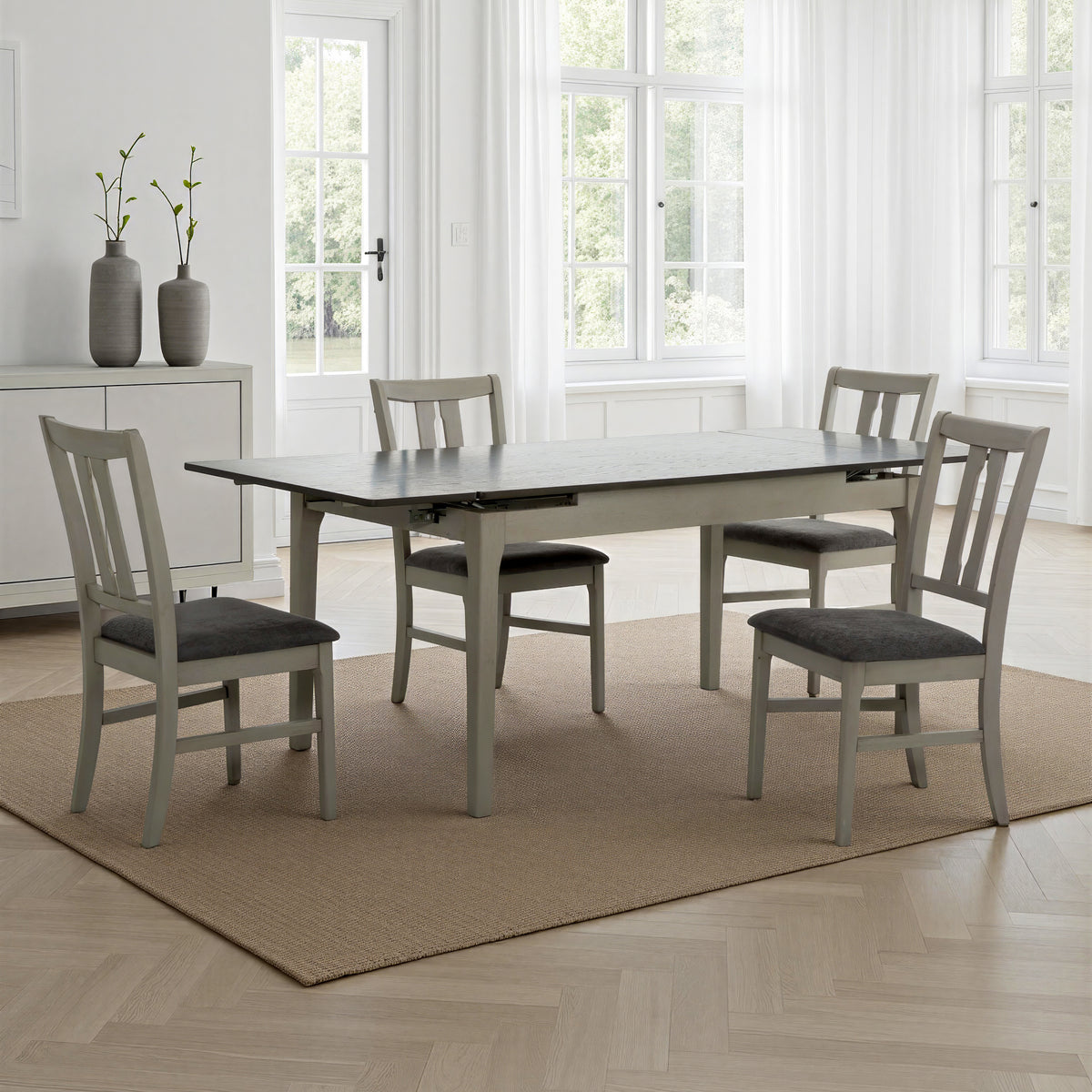 Daven - Extendable Dining Set - Grey