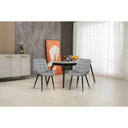 Aurora - Chaise de Salle à Manger - Velour Gris