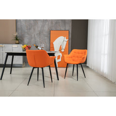 Chaise - 2pcs / 32"H / Simili-Cuir Orange / Noir