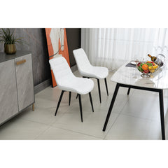 Set of 2 chairs / 33"H / Faux Leather White / Black