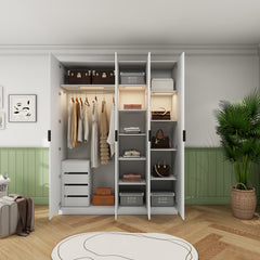 CLAS Modular Wardrobe with 4 Doors - Glossy White