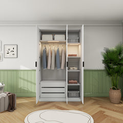 CLAS Modular Wardrobe with 3 Doors - Glossy White