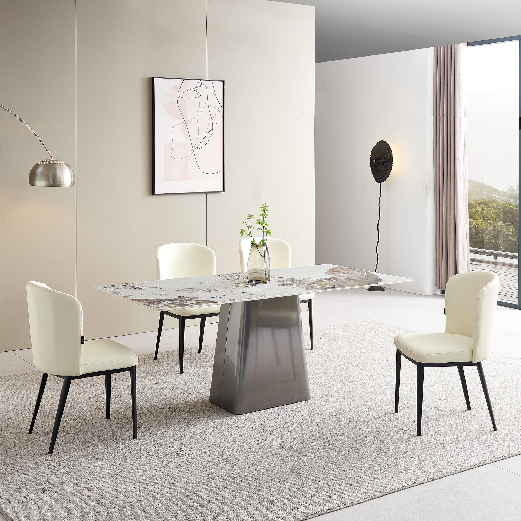 Vittoria - Dining Table - White Ceramic