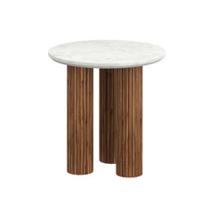 Jilsa - End table - Walnut and White