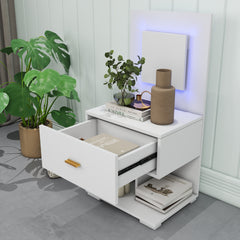 Nightstand with LED - Nicole - White