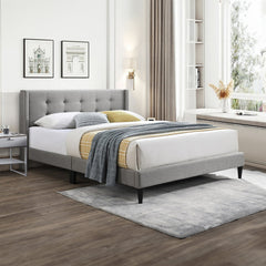 Bed - King / Gray Fabric