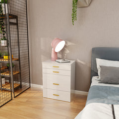 Dressing table with seat and drawers - Glossy White Vanity