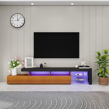 Gabriel - LED TV Stand - Entertainment Unit - Wood and Black - 95in