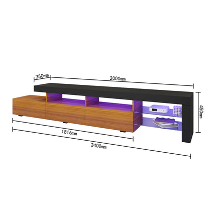 Gabriel - LED TV Stand - Entertainment Unit - Wood and Black - 95in