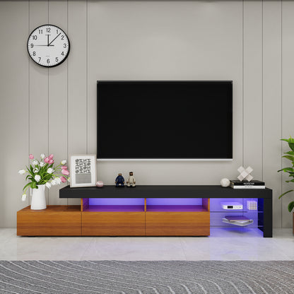 Gabriel - LED TV Stand - Entertainment Unit - Wood and Black - 95in